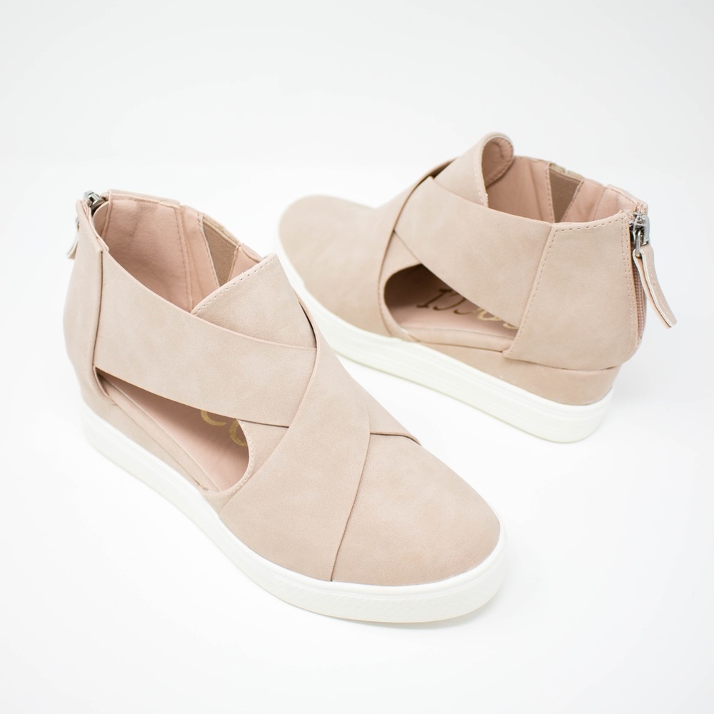 ‘Melody' Wedge Cutout Sneaker Booties